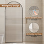34"x78" Curved Frosted Glass Shower Screen with 10mm SGCC-Certified Tempered Glass