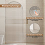 34"x78" Curved Frosted Glass Shower Screen with 10mm SGCC-Certified Tempered Glass