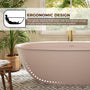 63"/67" Solid Surface Freestanding Matte Bathtub with Rim Towel Slot