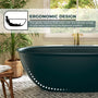 63"/67" Solid Surface Freestanding Matte Bathtub with Rim Towel Slot