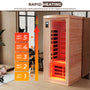 1-Person Low-EMF Hemlock Infrared Sauna with Bluetooth & Lights