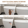 56"/65"/71" Matte White Solid Surface Stone Freestanding Tub with Classic Arc Shape - Crescent
