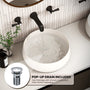 17.7" Round Solid Surface Bathroom Sink in Matte White