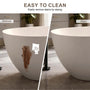 57"/61"/65"/69" Minimalist Solid Surface Freestanding Bathtub in Pine Crest and Shadow Whisper