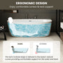 67" Freestanding Whirlpool Bathtub with 6 Hydro Jets & LED Mood Lighting