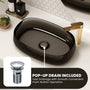 23" Oval Transparent Resin Bathroom Vessel Sink with Drainer