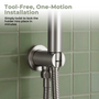 Round Brass Handheld Shower Holder Fixed Wall Mount Bracket