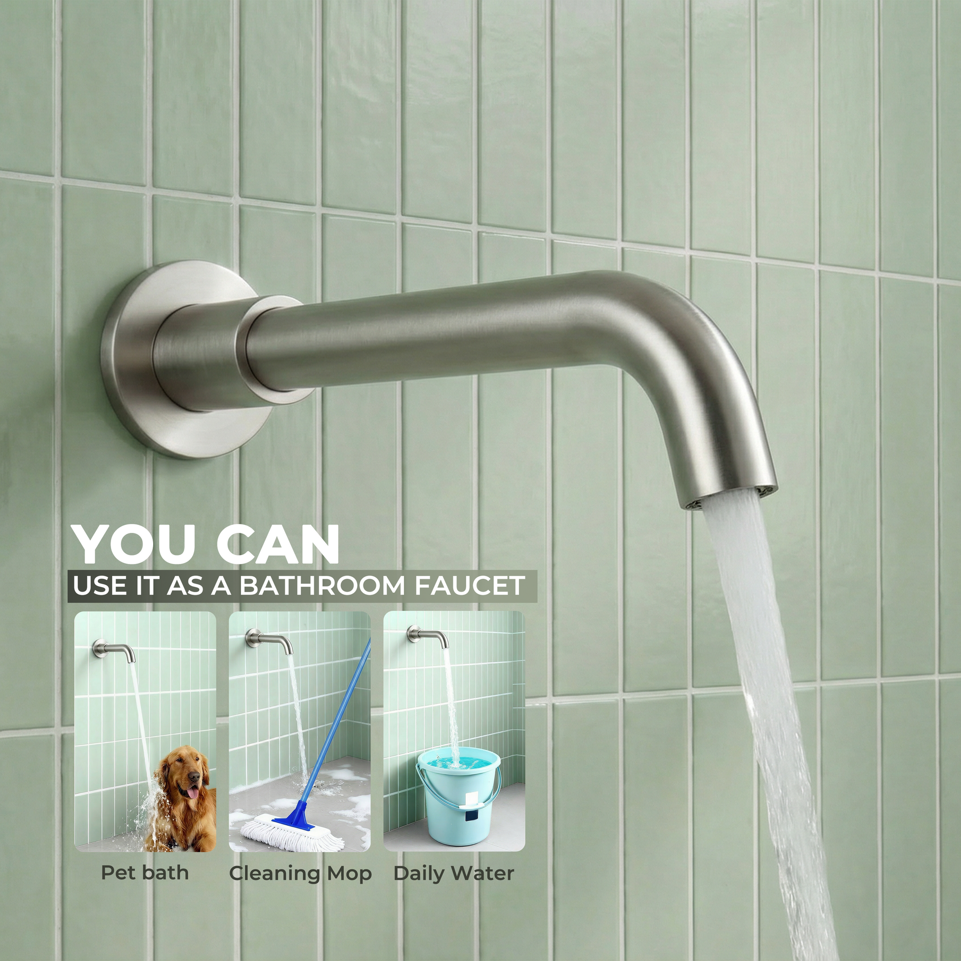 Round Brass Tub Spout with 360° Rotatable Outlet Tub Filler