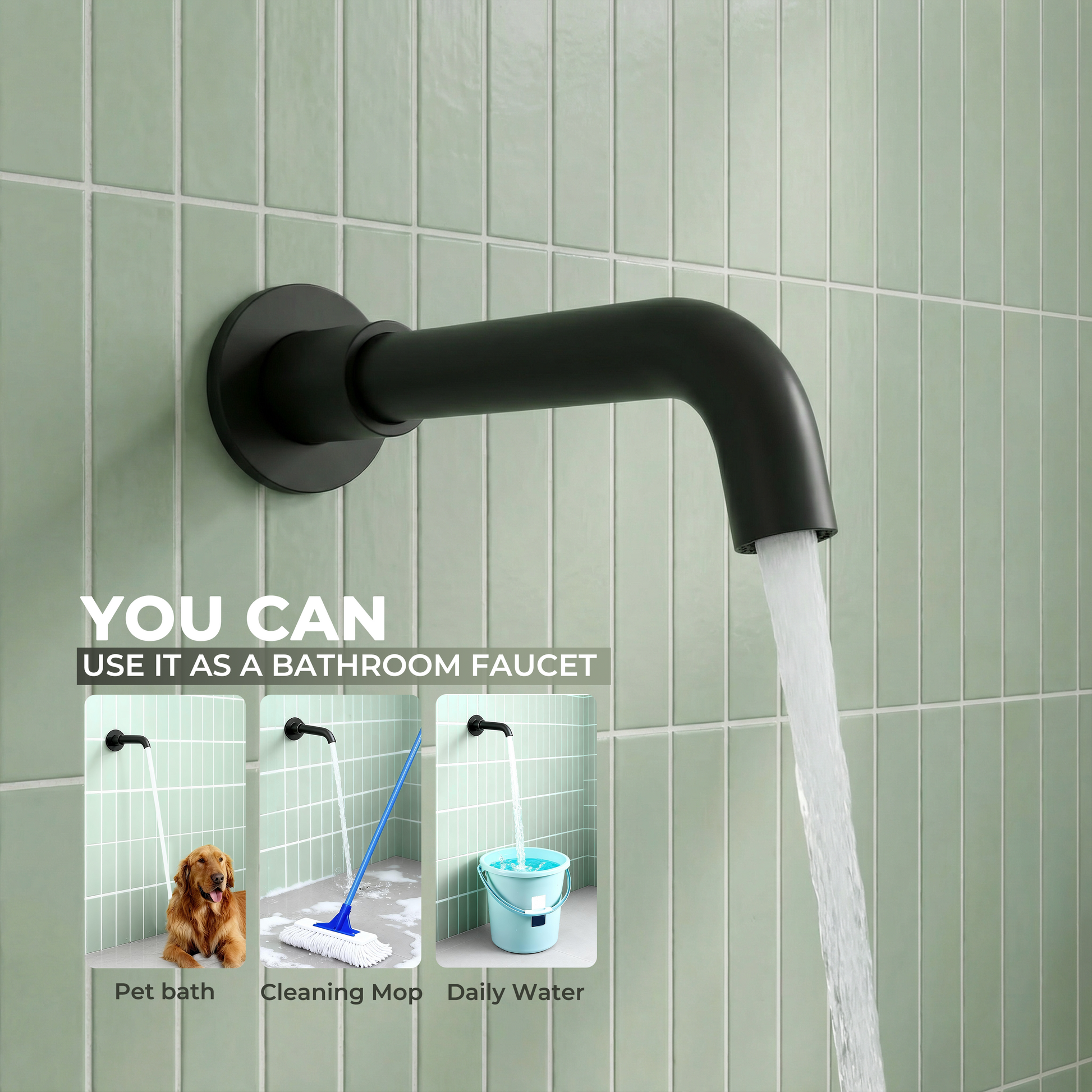Round Brass Tub Spout with 360° Rotatable Outlet Tub Filler