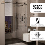48"x76" Frameless Shower Door with Cushioned Single Slide Shower Enclosure in Brushed Nickel/Chrome/Matte Black/Brushed Gold