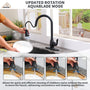 3-Function Spray Head Kitchen Sink Faucet with Pull Down Sprayer