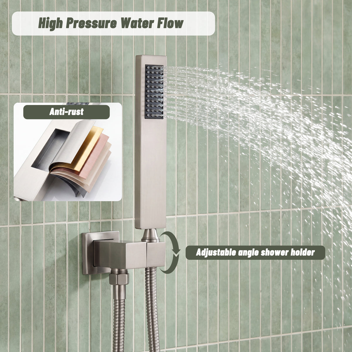 12" Dual Shower System with 3-Function & 6 Position Settings