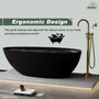 67" Solid Surface Freestanding Bathtub in (Matte Black& Grey)