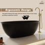 63" Solid Surface Freestanding Bathtub in Matte Black