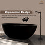 65" Solid Surface Freestanding Bathtub in (Matte Black& Grey)