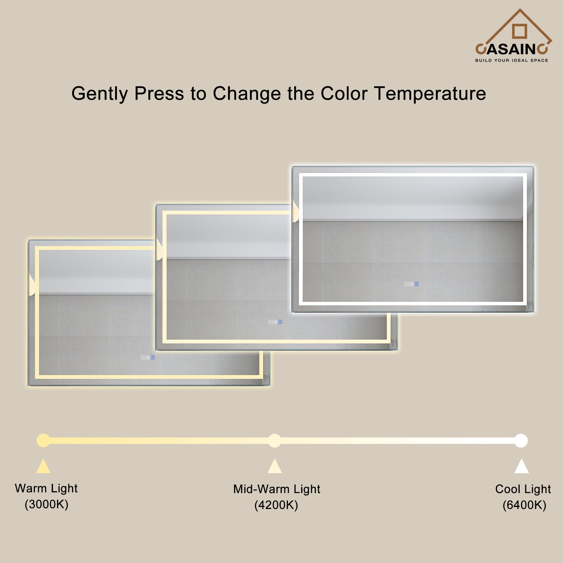 CASAINC Bathroom Vanity 60 x 22 x 35.4 with 1.2" Thickness Countertop & Backsplash, Bothe Side Rectangular Sink, 4 Soft Closing Doors, 2 Dove Tail Drawer Construction, Soft Close Drawer Hinges, Gray, White (With Mirror)