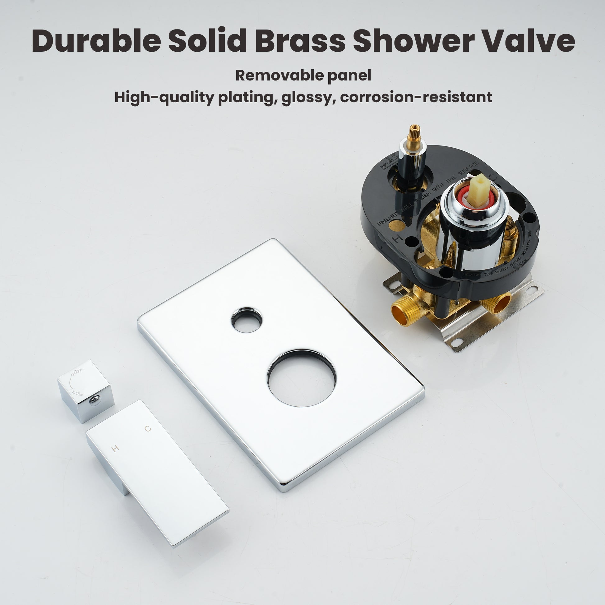 10" Square Brass Shower System with Handheld Shower and Pressure Balance Valve