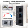 Thermostatic 4-Function LED Luxury Shower System with 12" Rainfall Showerhead