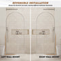 34"x78" Tempered Glass Shower Screen with Integrated Curved Frame