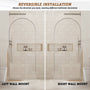 34"x78" Tempered Glass Shower Screen with Integrated Curved Frame