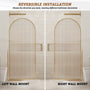34"x78" Curved Frosted Glass Shower Screen with 10mm SGCC-Certified Tempered Glass