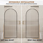 34"x78" Curved Frosted Glass Shower Screen with 10mm SGCC-Certified Tempered Glass