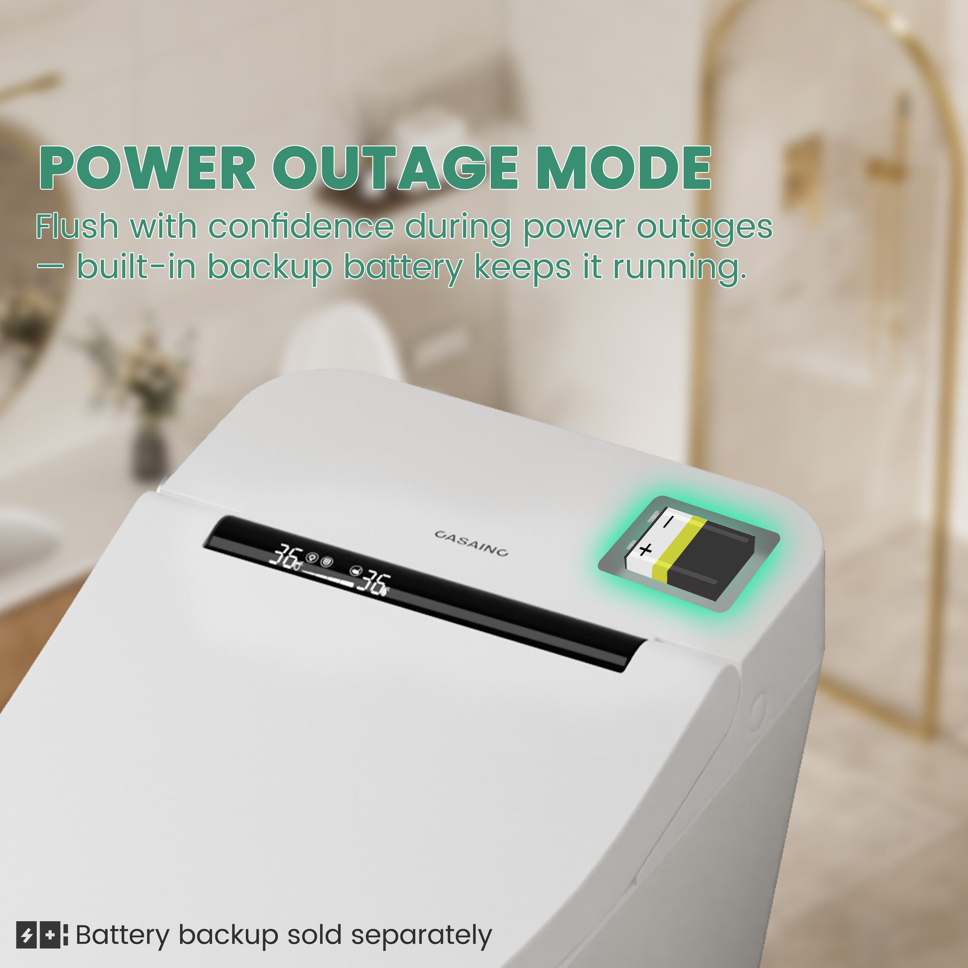 Tankless Floor Mounted Elongated White Ceramic Smart Bidet Toilet