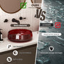 17.7" Round Transparent Resin Bathroom Vessel Sink with Drainer