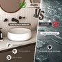 17.7" Round Solid Surface Bathroom Sink in Matte White