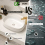 23" Oval Shape Solid Surface Bathroom Sink in Matte White