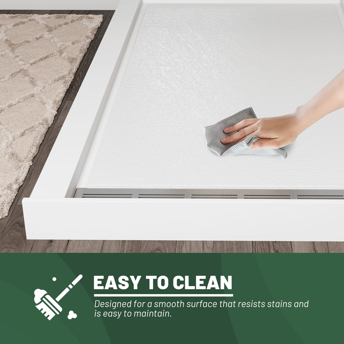 Cultured Marble Solid Surface Shower Base with Anti-Slip Textured Floor for Modern Bathrooms
