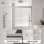 48"x76" Frameless Shower Door with Cushioned Single Slide, SGCC-Certified Tempered Shower Glass Door in Matte Black/Chrome/Brushed Nickel/Brushed Gold