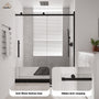 60"x76" Frameless Shower Door with Cushioned Single Slide, SGCC-Certified Tempered Shower Glass Door in Matte Black/Chrome/Brushed Nickel/Brushed Gold