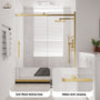 60"x76" Frameless Shower Door with Cushioned Single Slide, SGCC-Certified Tempered Shower Glass Door in Matte Black/Chrome/Brushed Nickel/Brushed Gold