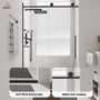 48"x76" Frameless Shower Door with Cushioned Single Slide Shower Enclosure in Brushed Nickel/Chrome/Matte Black/Brushed Gold