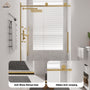 48"x76" Frameless Laminated Layer Glass Shower Door with Cushioned Single Slide Enclosure in Brushed Nickel/Chrome/Matte Black/Brushed Gold