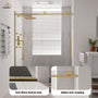 60"x76" Frameless Shower Door with Single Slide and Cushioned Enclosure in Chrome/Brushed Gold