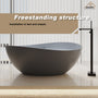 63" Solid Surface Freestanding Bathtub in (MatteBlack&Grey)