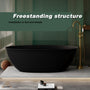 63" Solid Surface Freestanding Bathtub in Matte Black