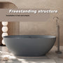 65" Solid Surface Freestanding Bathtub in (Matte Black& Grey)
