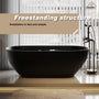 59"/69"Solid Surface Freestanding Bathtub in (Matte Black& Grey)