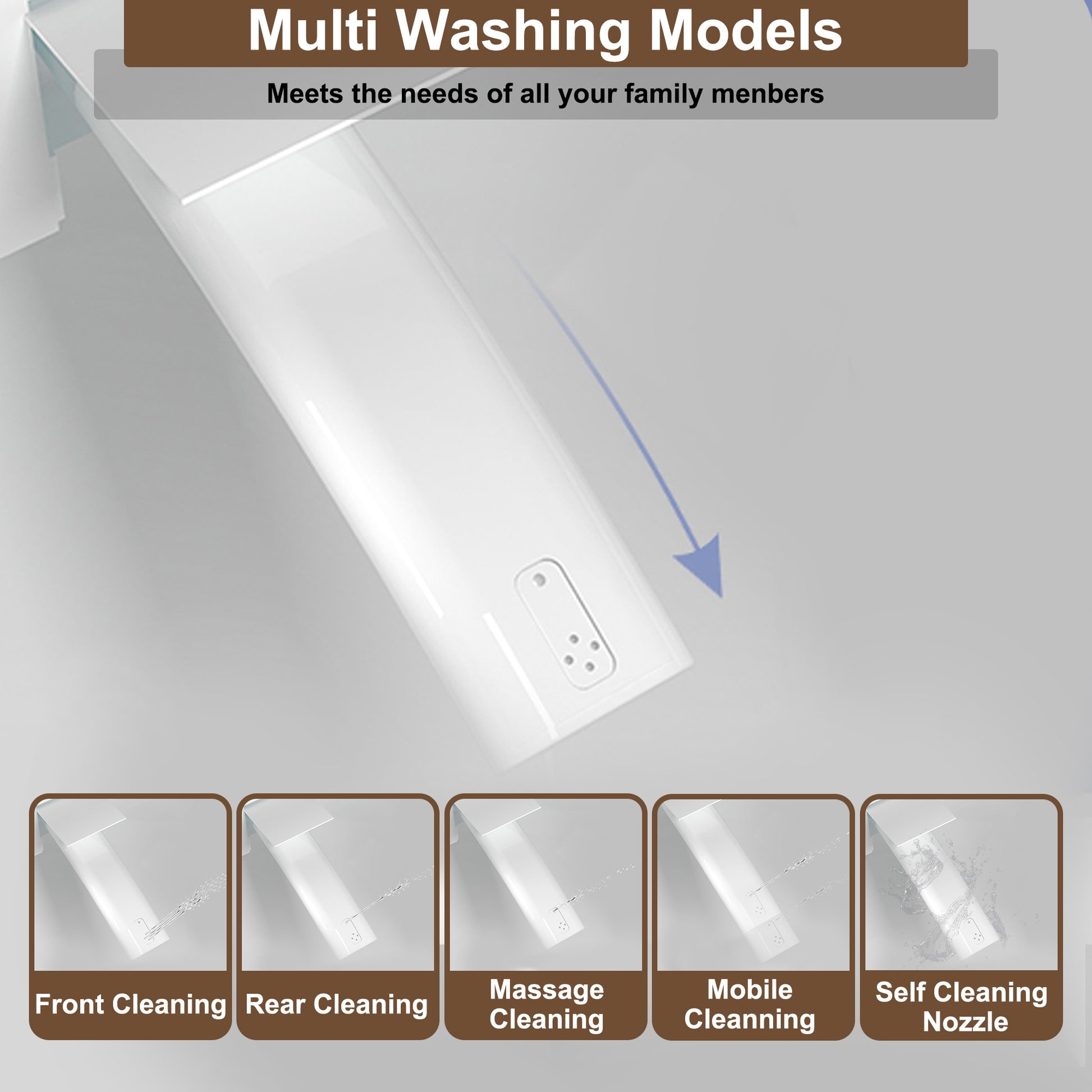 Modern Smart Toilet with Built-in Bidet Seat and LED Display