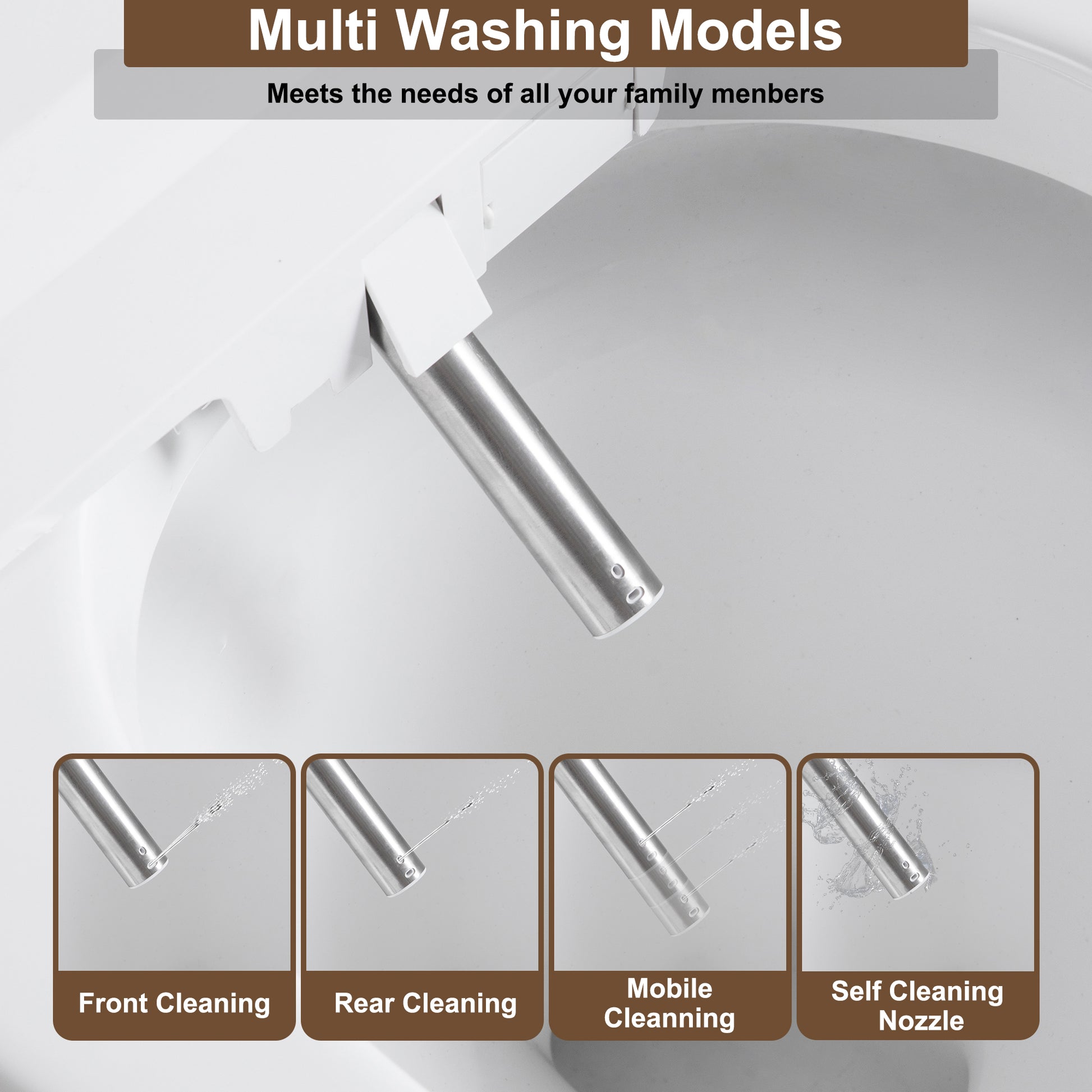 Smart Elongated Toilet with Built-in Heated Bidet Seat & Side Button