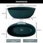 63"/67" Solid Surface Freestanding Matte Bathtub with Rim Towel Slot