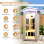 1-Person Spruce Outdoor Infrared Sauna with Bluetooth & Ambient Lighting