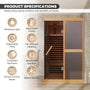 Hemlock Wood Double Person V-Shaped Infrared Sauna with Dual Glass Doors