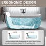 47"/51" Freestanding Stone Resin Soaking Bathtub with Heat Retention