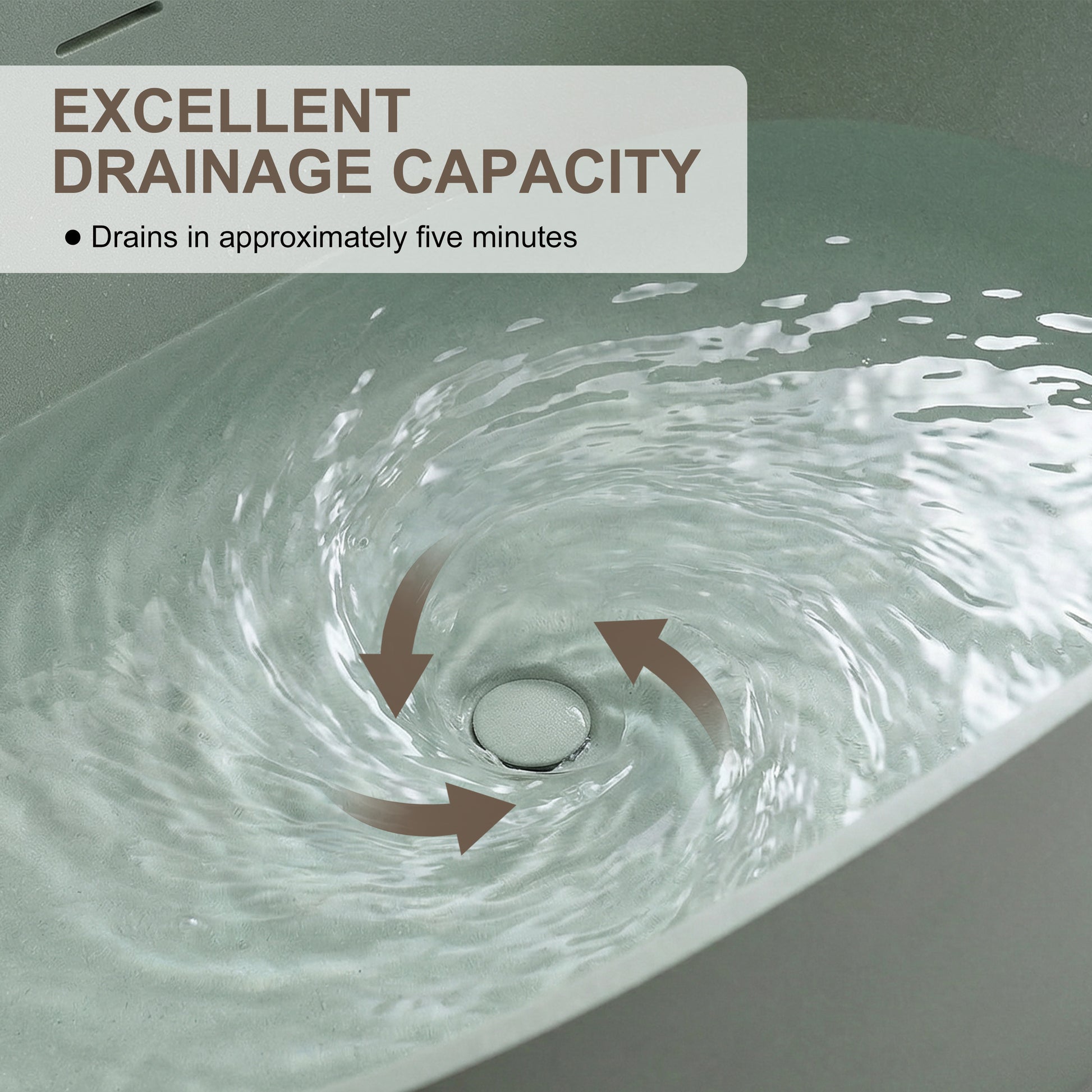 57"/61"/65"/69" Minimalist Solid Surface Freestanding Bathtub in Pine Crest and Shadow Whisper