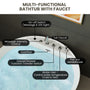 49" Modern Freestanding Whirlpool Bathtub with LED Mood Light & Hydro Massage Jets