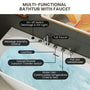63" Acrylic Freestanding Whirlpool Bathtub with 6 Jets and 7-Color LED Light